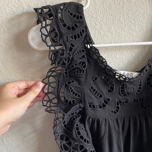 Sea New York Black Eyelet Ruffle Blouse - Picture 4 of 8